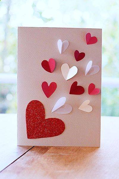 Tarjeta con portada de corazones