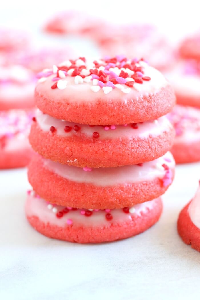 postres fáciles - galletas rosas