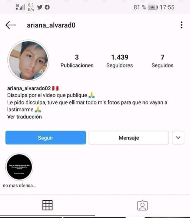 ariana alvarado Peruana que se burlo de Venezuela