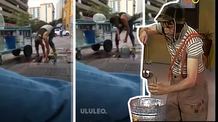 Hombre saca agua de la alcantarilla para vender "bebidas frescas"