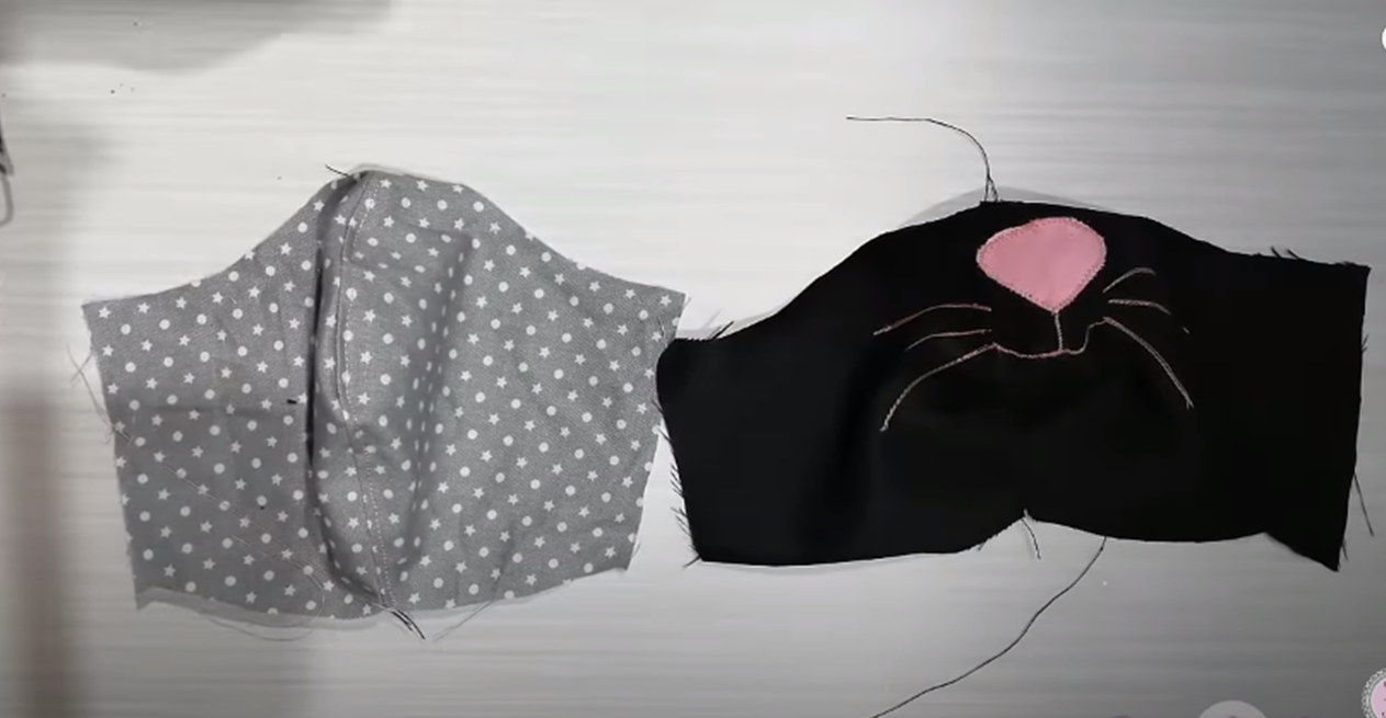 Cubrebocas decorados con forma de animal gato