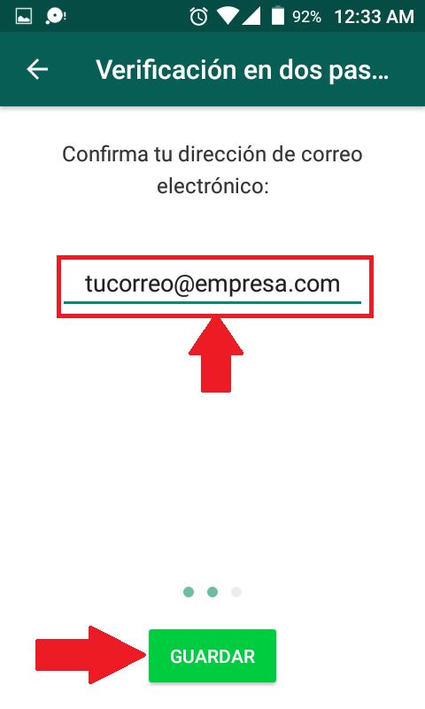 Configurar verificación paso 9