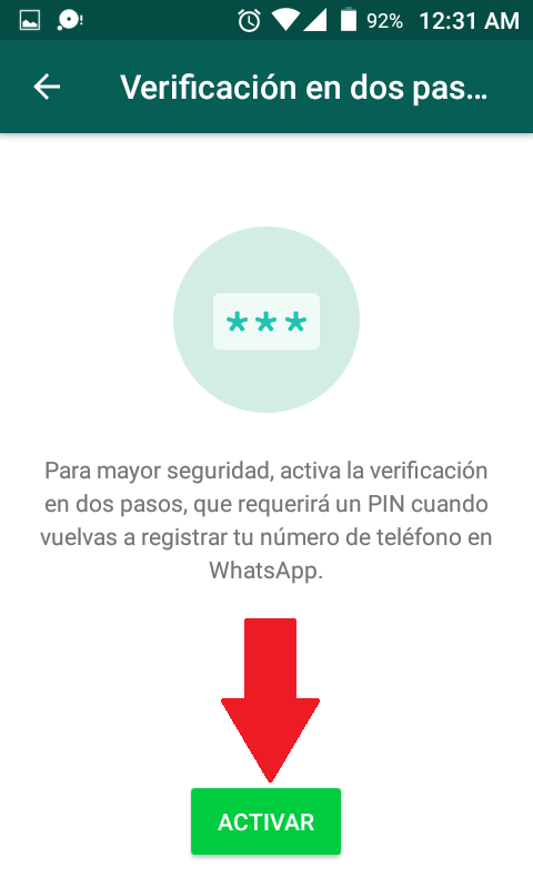 Configurar verificación paso 5