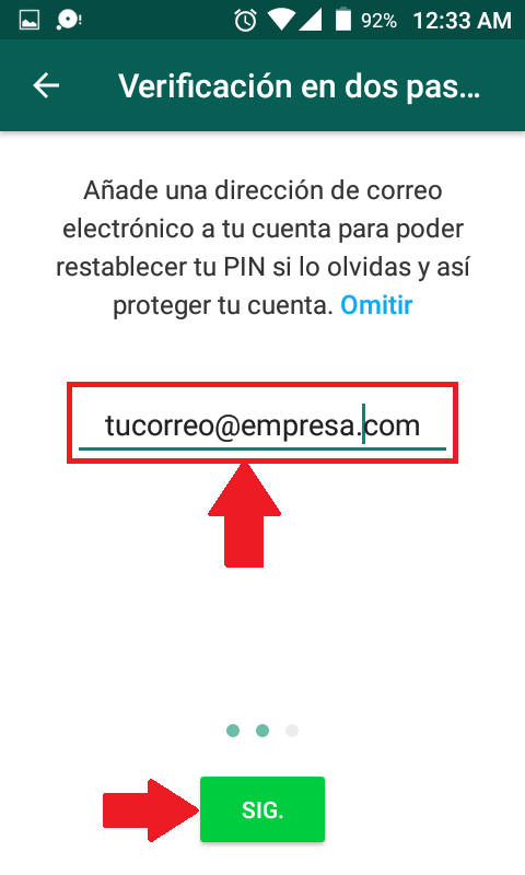 Configurar verificación paso 8