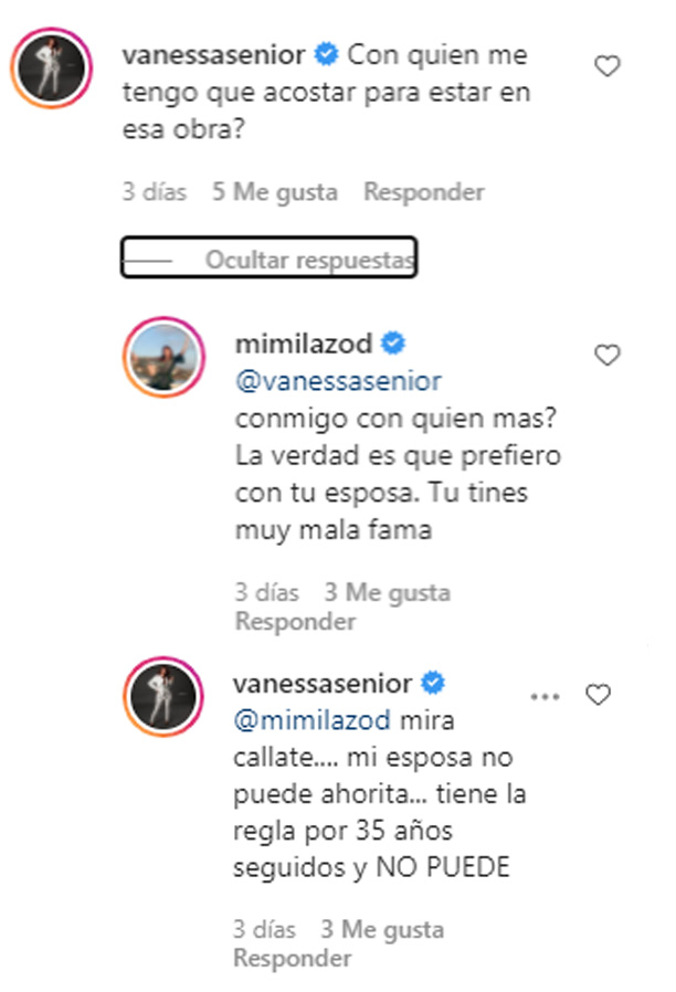 Mimi Lazo confiesa que quiere tener un encuentro íntimo con Nany Luna, esposa de Vanessa Senior
