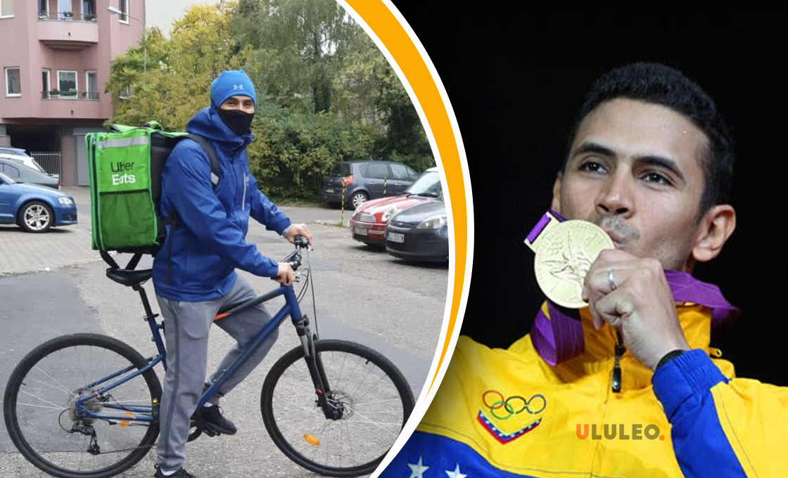 Ruben Limardo, ahora es repartidor de comida
